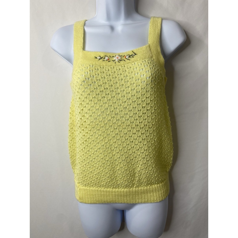 Vintage Handmade Open Knit Tank Sweater Cottage Core Fairycore Coquette Whimsy